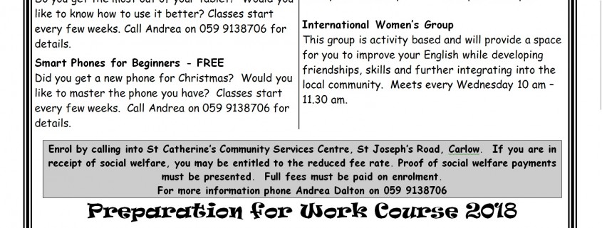 Courses St Catherines January 2018